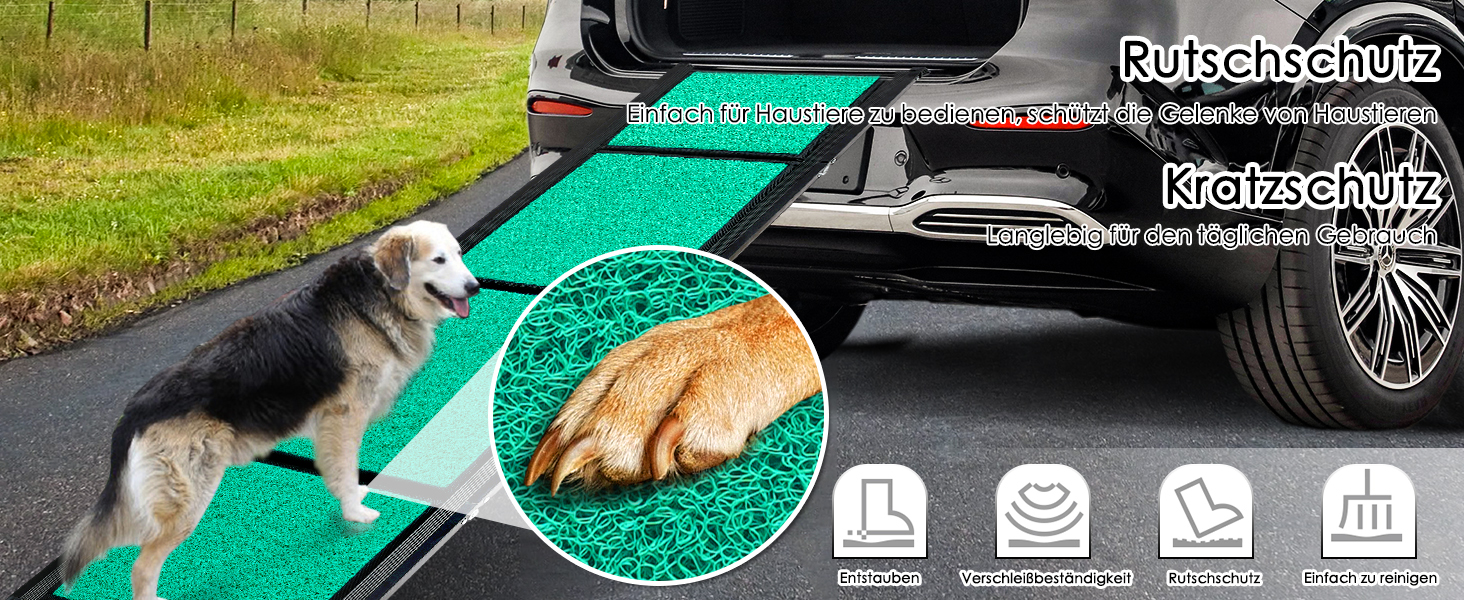 Рампа для собак у машину, складана, 180 см, антиковзаюча поверхня, для великих собак (до 100 кг), SUV та позашляховиків