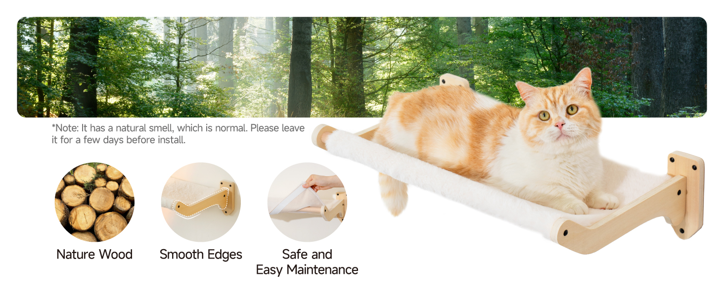 Кішка лежанка на стіну MEWOOFUN, 52x32 см, знімний чохол