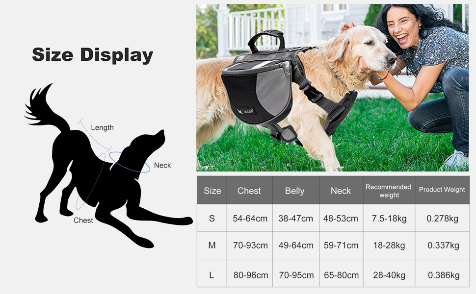 PETCUTE Рюкзак-переноска для собак середніх та великих порід, регульований, для подорожей, прогулянок, тренувань, з ручкою, синій