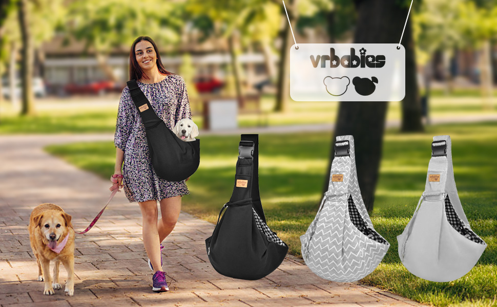 Сумка-переноска для собак Vrbabies, для маленьких собак та інших домашніх тварин до 5 кг, регульована, чорна