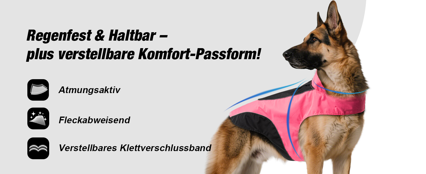 Дощовик для собак TSPRO Premium, червоний, водонепроникний, з світловідбиваючими смугами, для собак малих та середніх порід, розмір M (Обхват грудей 54-69 см, Обхват шиї 45-60 см, Довжина спини 39 см)