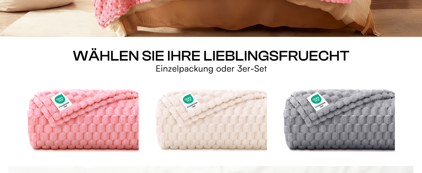 М'яка ковдра для собак та котів Luciphia, 3 шт. у наборі, 52x76 см, фланель, рожева, бежева, сіра