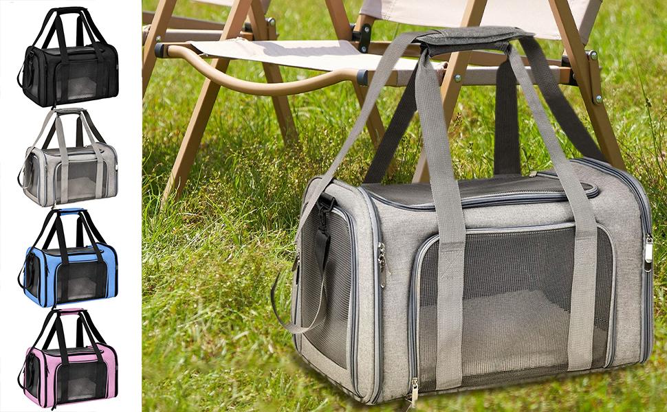 Траспортер для котів та маленьких собак, складаний, для подорожей, сірий