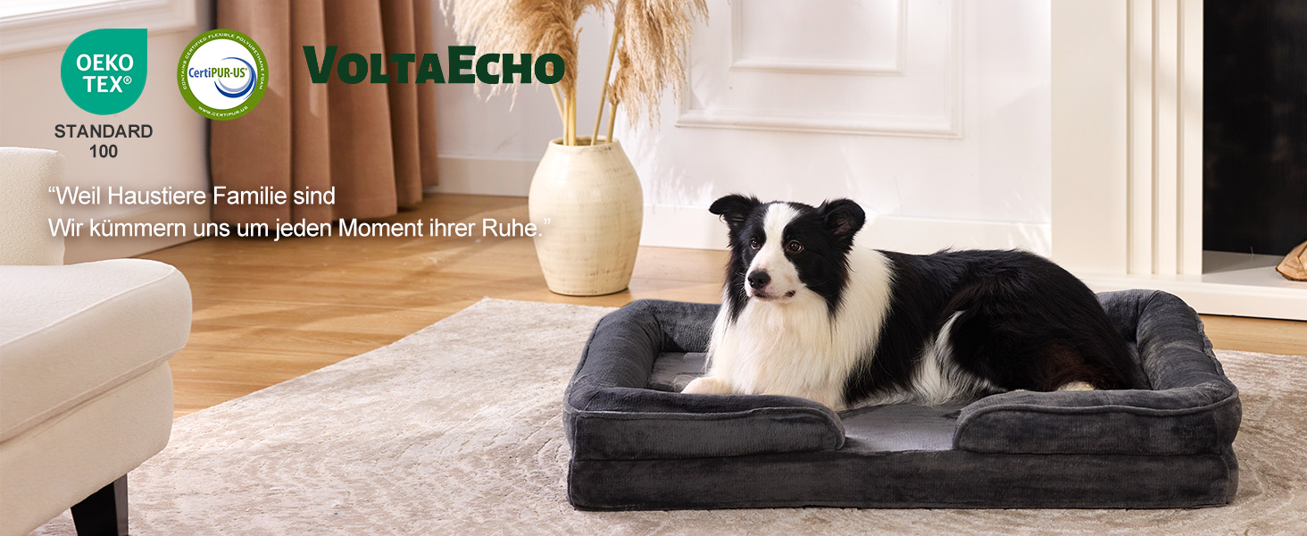 Ортопедичне ліжко для собак – миється, знімний фланелевий чохол, водонепроникний наповнювач, антиковзаюче дно, 71*58*17 см, темно-сірий