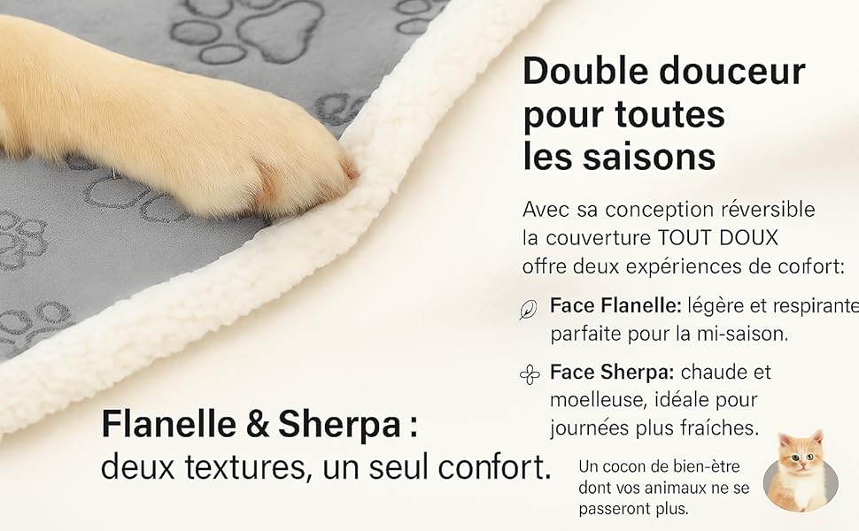 Водонепроникний плед для собак та котів, двосторонній, м'який та зносостійкий, захист для дивану, ліжка та авто, пральна ковдра для тварин (Taupe, Medium)