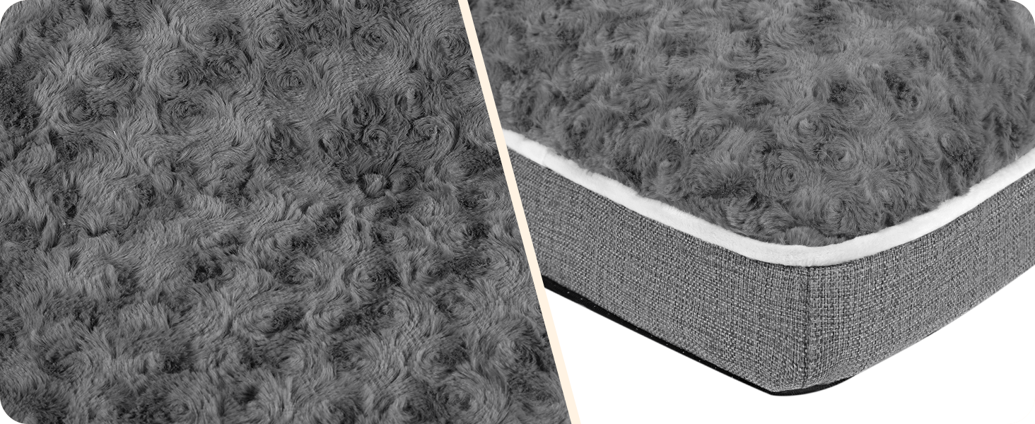 Ортопедичний лежак для собак, матрац для собак з двошаровою конструкцією, миючий лежак для собак, знімний кошик для собак, 105 см для середніх собак, середньо-сірий L 105 x 69 x 12 см, середньо-сірий