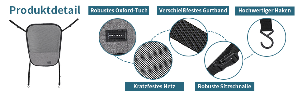 Автомобільна сітка-перегородка для собак Petsfit - універсальна, з сумкою для зберігання та регульованим тросом