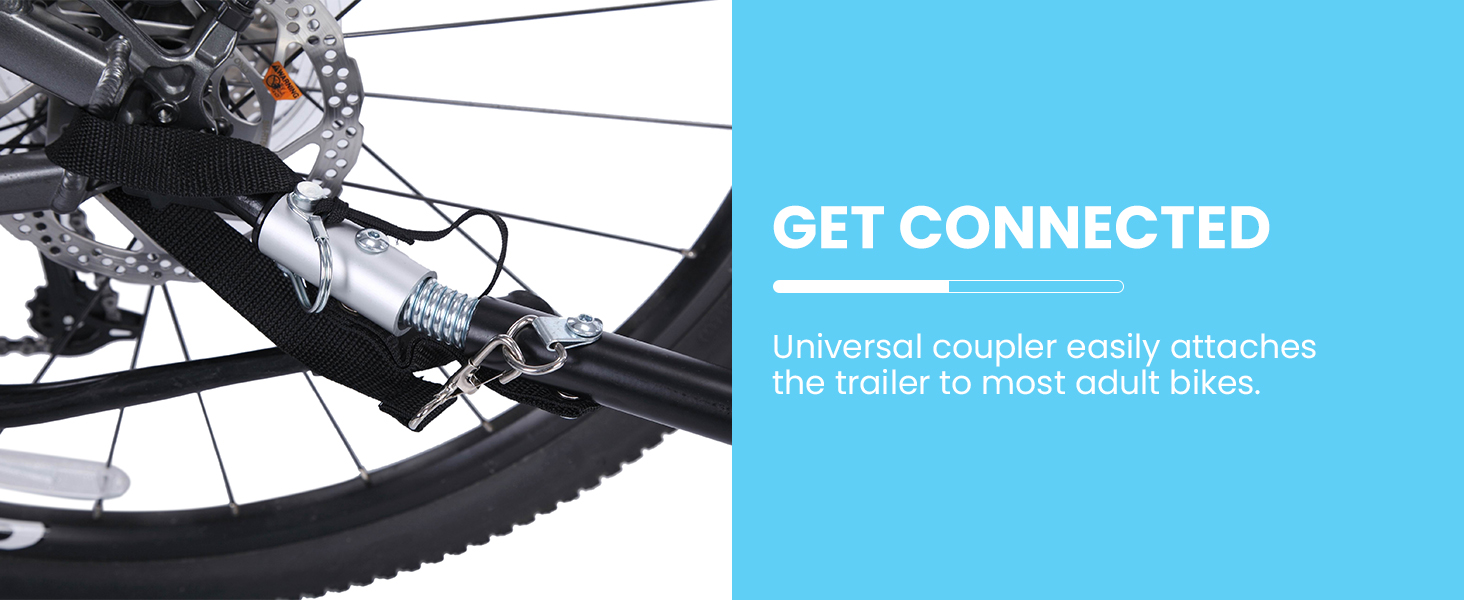 Дитячий велопричіп Sepnine для 2 дітей, від 12 місяців, з 5-точковим ременем та сумками, синій BT609