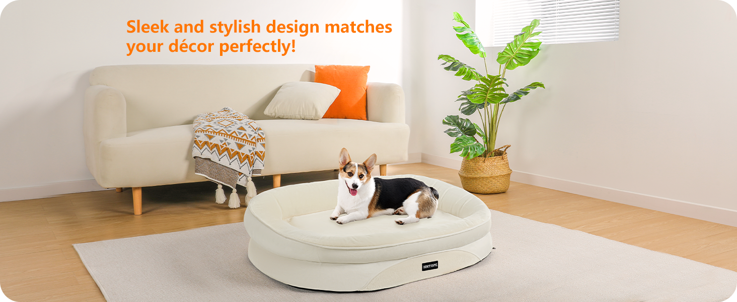 Ортопедичне ліжко для собак, ліжко-софа для собак з підголовником, антиковзаюча підставка, знімний та пральний кошик для собак, середні та великі породи, 106 x 79 x 17 см, оливковий колір