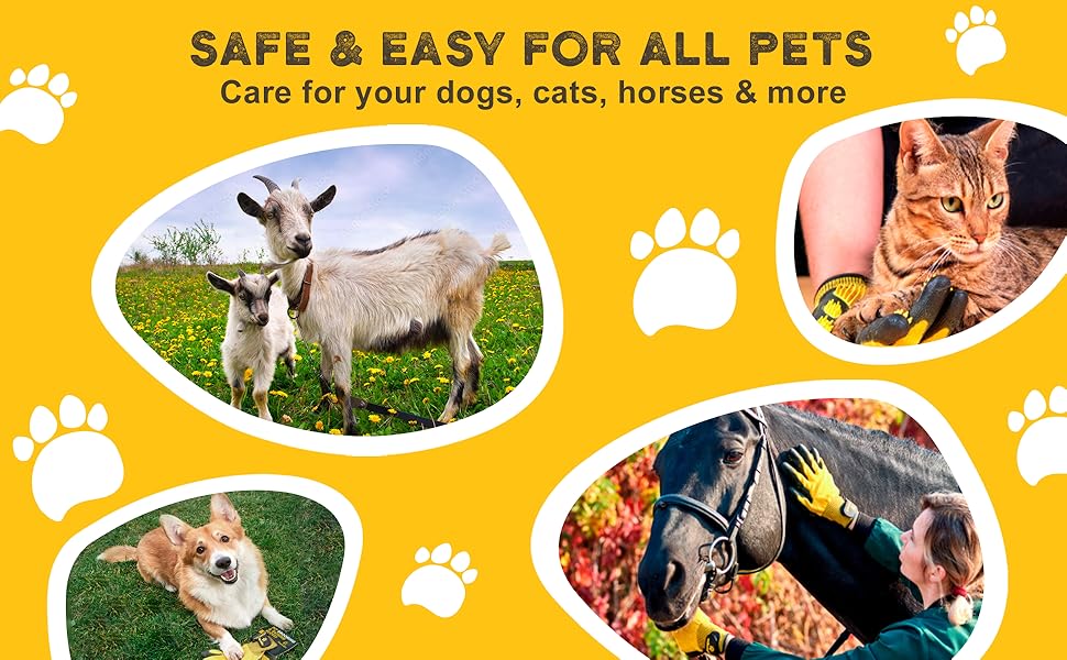 Рукавичка для видалення шерсті Pat Your Pet Tierhaarentferner - рукавичка для грумінгу котів, собак та коней, жовта