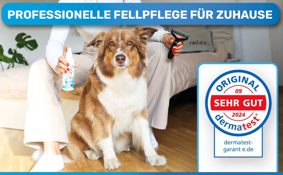 BluePet Щітка та спрей від ковтунів для собак та котів. Розплутує шерсть, покращує розчісування. Спрей від ковтунів, спрей для догляду за шерстю з алое вера, ши-олією та олією жожоби. Щітка для підшерстя.