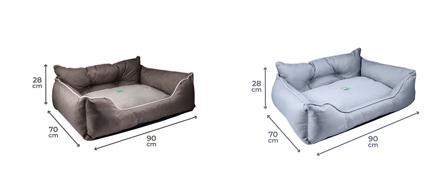 Крісло-ліжко для собак середніх порід Benetton, сіре, розмір M, 65x50x20 см, поліестер, можна прати в пральній машині