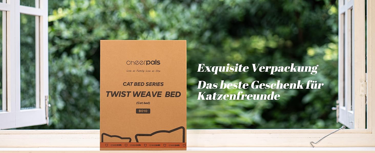 Катячий дім CheerPals 60см: зручна плетена лежанка для котів та маленьких собак, білий колір