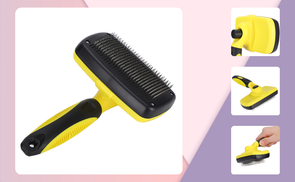 Щітка для собак самоочисна, для котів, видалення шерсті, швидке очищення, для довгої та короткої шерсті