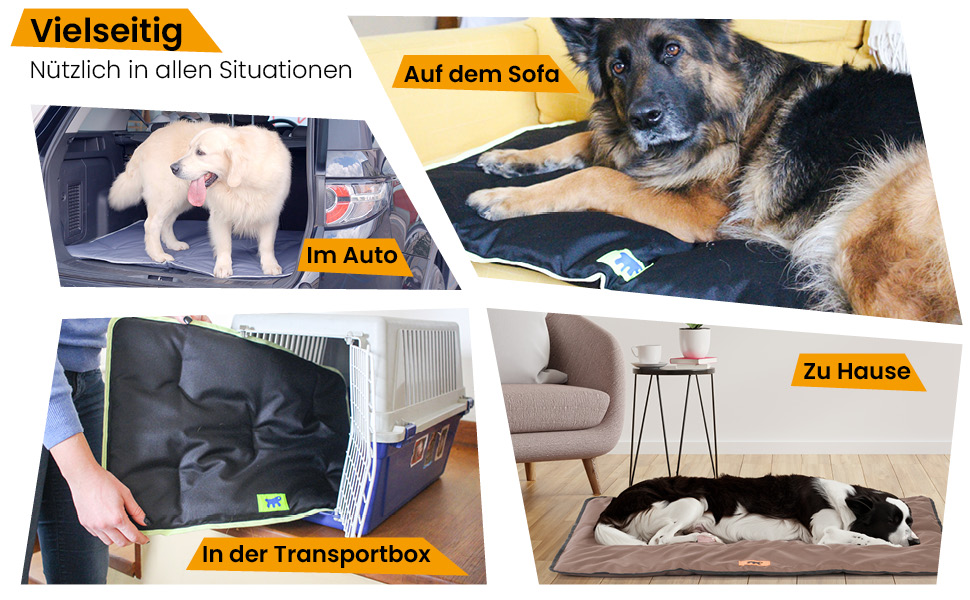 Килимок для собак Ferplast, лежанка-софа, середній розмір, 65 x 48 x 3,5 см, чорний, з мікрофлісу, водонепроникний, миється