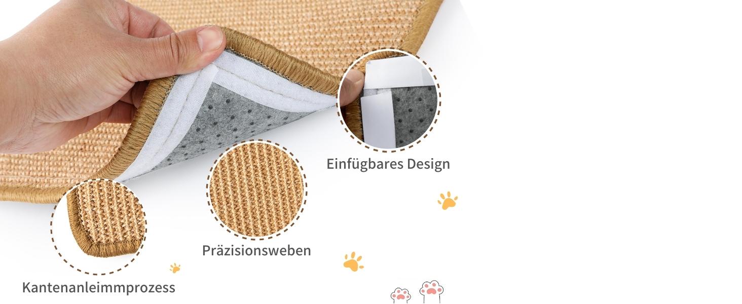 Килимок для котів JanYoo від подряпин, 60x25 см (2 шт., коричневий). Захист від подряпин для диванів, меблів та дверей. Килимок для котів з сизалю.