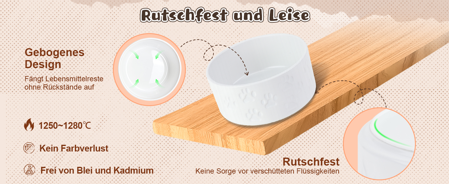 Миска для собак SpunkyJunky з кераміки, подвійна, на підставці з акації, 1800 мл, біла