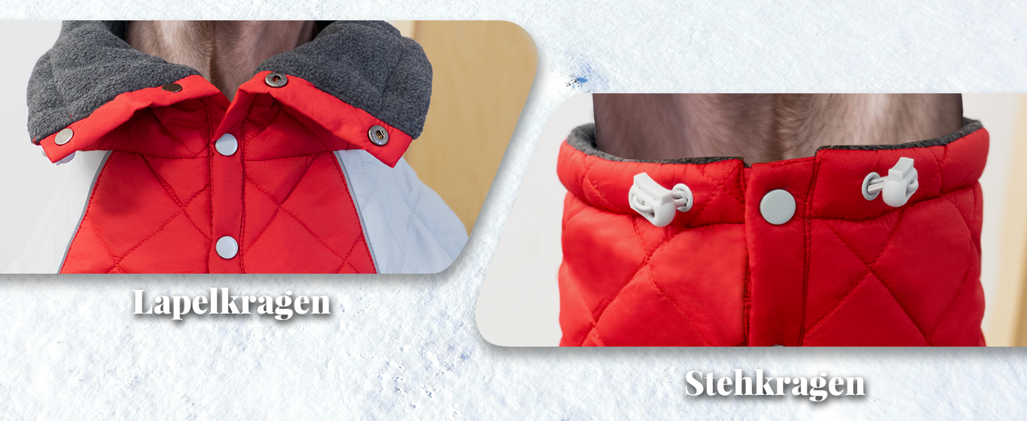 Зимовий теплий куртка для собак, вітро- та водовідштовхуючий, з потовщеним коміром, регульована блискавка, тепла зимова куртка для собак (Червоний/Сірий, M (58,6-68,6 см))