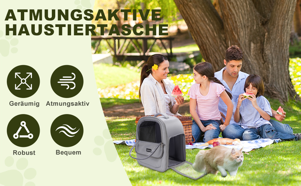 Рюкзак для кота/собаки до 7 кг, дихаючий, з сіткою та страхувальним ремінцем – водовідштовхувальне оксфордське полотно, складаний, для подорожей, ветеринара (сірий)