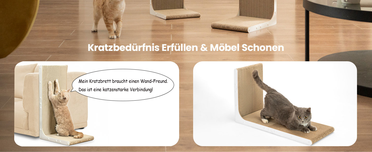 Кігтеточка для котів Conlun, L-подібна, 58 см, білий колір, для захисту меблів