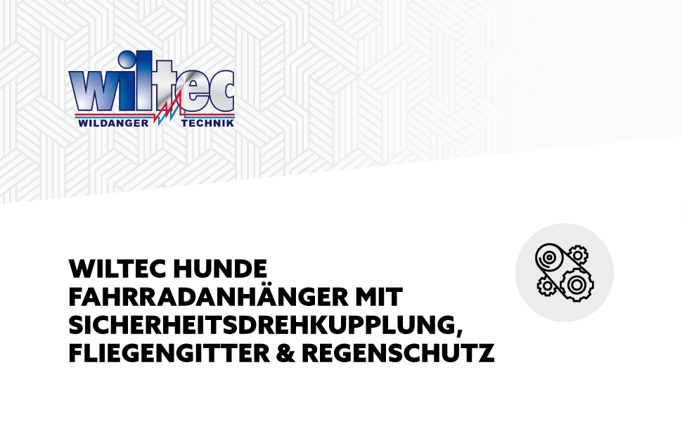 Причіп для собак Wiltec 220x700x78 см з безпечною поворотним з'єднанням, вантажний причіп з москітною сіткою та захистом від дощу, чорний/червоний