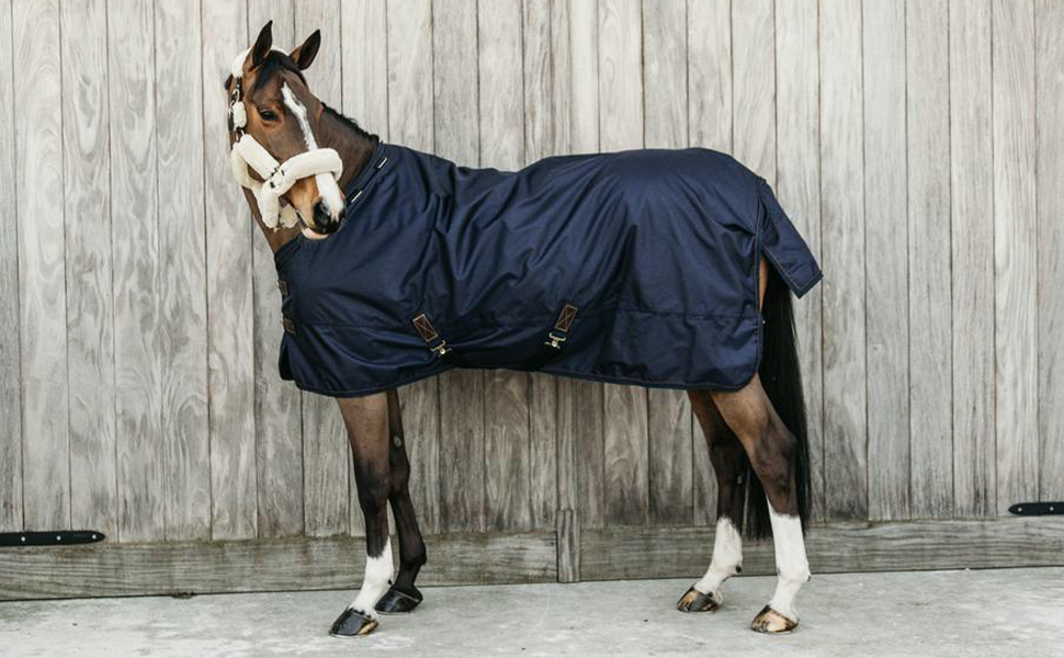Водонепроникна кінська попона Kentucky Horsewear, всепогодна, класична, синя, 155 см, 150 г утеплювач