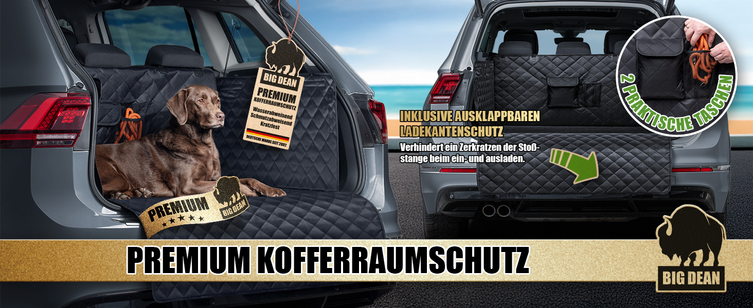 Захисна підкладка для багажника BigDean Premium з боковими та захистом бампера – захист багажника для собак, стійкий до бруду та води – універсальна ванна для багажника для собак та багажу