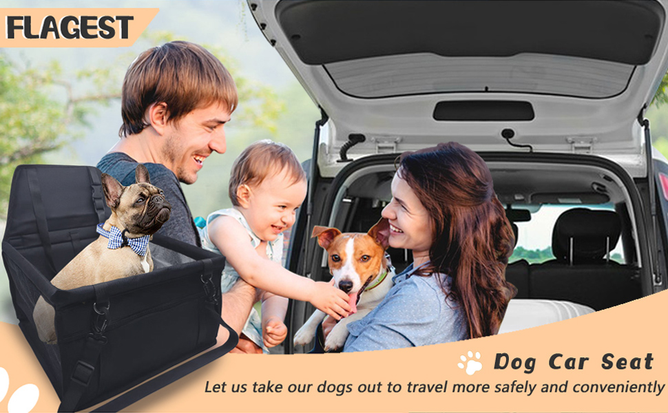 Автомобільний лежак для собак, чорний, 40x32x24 см, Oxford, дихаючий, знімний, для собак та котів