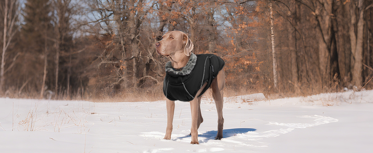 Зимовий теплий одяг для собак великих порід: куртка та пуловер (XXL, чорний)