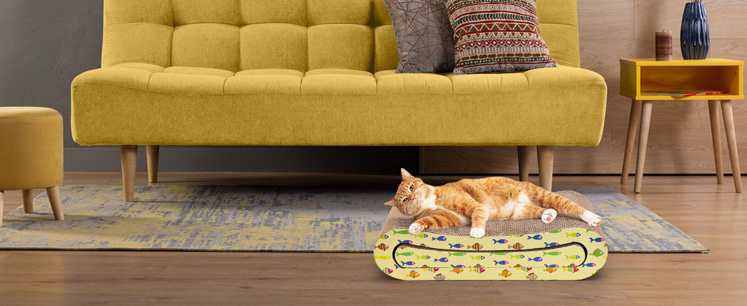 Кігтеточка для котів Nobleza Katze Kratzbrett 2 в 1 з котячою м'ятою, екологічна картонна поверхня, двостороння, 1 шт.