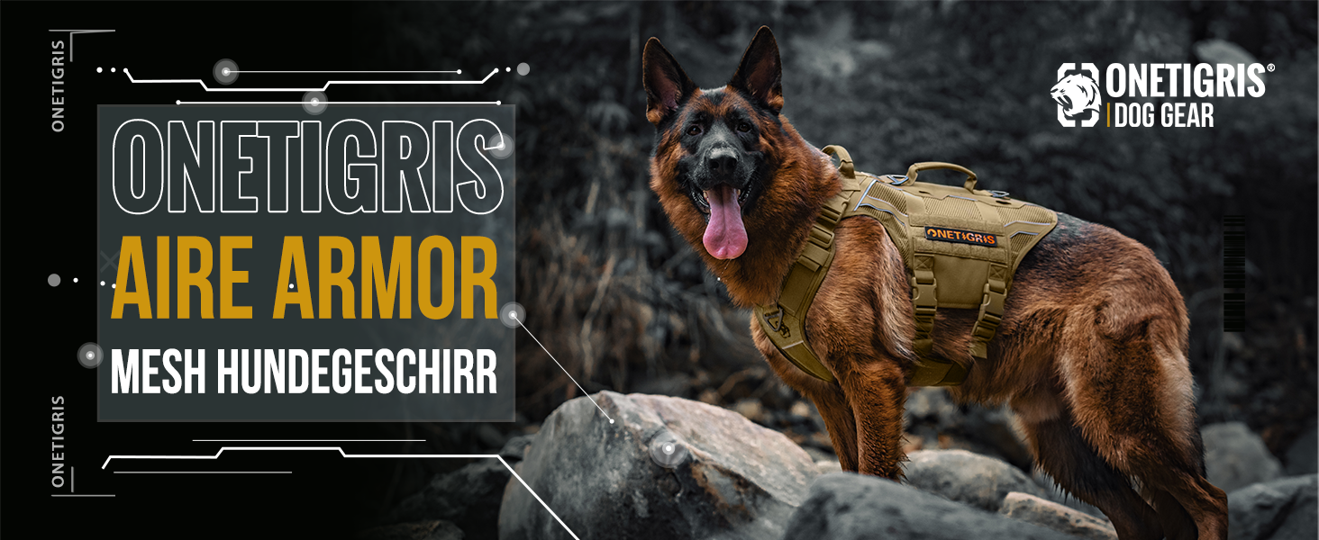 Шлея для собак OneTigris AIRE Armor, регульована, сітчаста, з 2 ручками і 3 D-кільцями, не тягне, безпечна, відбивна, дихаюча, для середніх і великих собак, коричнева, розмір L