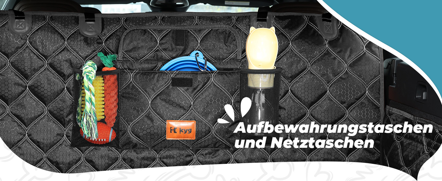 Захист для багажника авто: килимок для собак KYG, водовідштовхувальний, антикіготкові бортики, 215x110 см, чорний