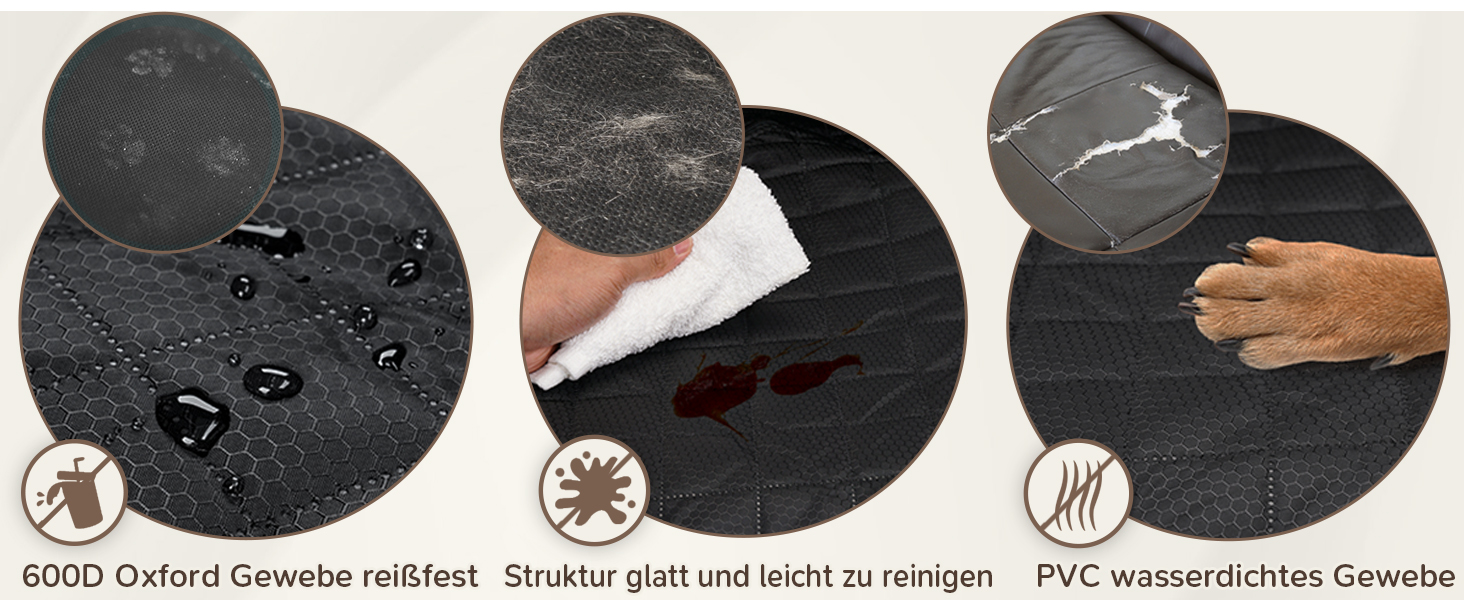 Захист для заднього сидіння автомобіля Angooni для собак - вологостійкий, неслизький, стійкий до подряпин (135×120cm) - універсальний захист для заднього сидіння 135см