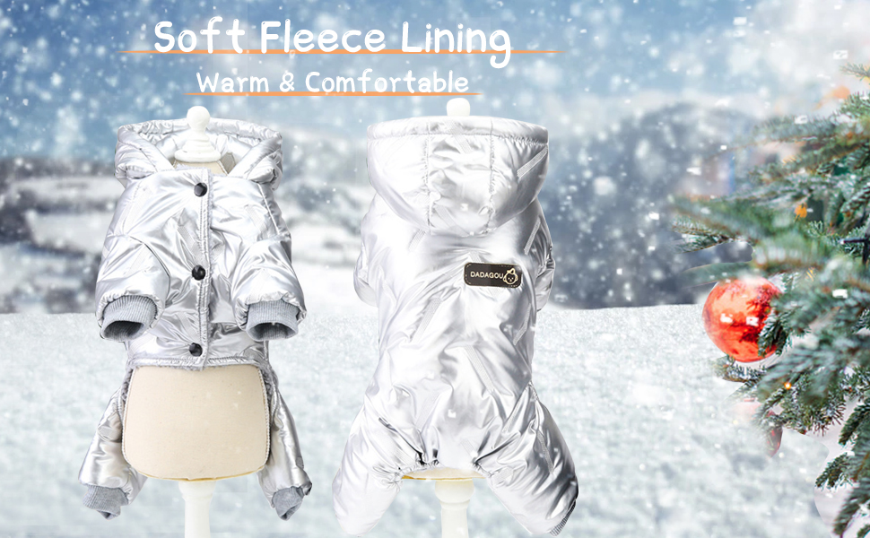 Водонепроникний теплий одяг для собак PETCUTE: куртка з капюшоном для малих, середніх та великих собак, срібно-білий, 2XL
