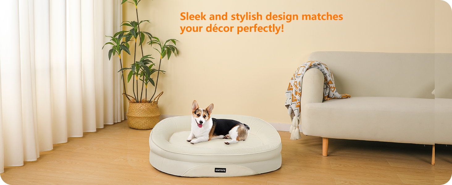 Ортопедичне ліжко для собак, ліжко-софа для собак з підголовником, антиковзаюча підставка, знімний та пральний кошик для собак, середні та великі породи, 106 x 79 x 17 см, оливковий колір