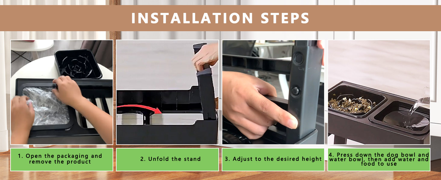Підвищений годівниця для собак з регульованою висотою, 1600 мл, нержавіюча сталь, антизадушливий та повільне годування, для собак маленьких, середніх та великих порід