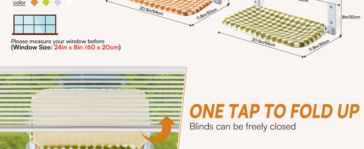 Кішка гамак для вікна MEWOOFUN 54x30 см, розкладний, до 18 кг (сірий, середній)