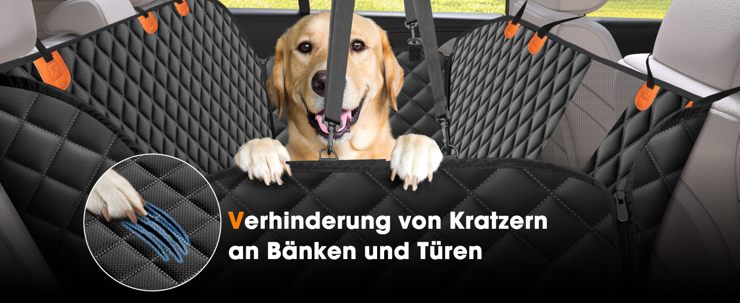 Захист для автосидіння для собак JOEJOY, 135 x 144 см, чорний. Водонепроникний, стійкий до подряпин, з боковим захистом та віконцем. Підходить для авто, мінівена, SUV.