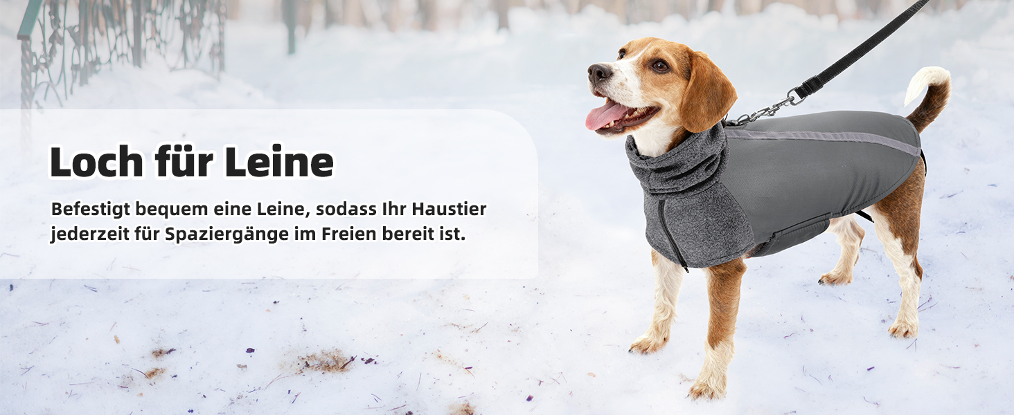 Зимовий теплий пуховик для собак SlowTon з флісу, водонепроникний та вітронепроникний, з нашийником-гетром та світловідбиваючими смугами, регульований, для цуценят, розмір M+, червоний