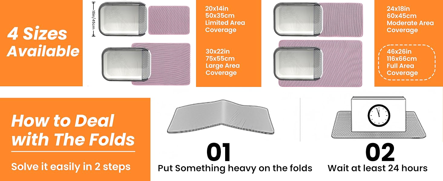 Килимок під лоток для котів Petinstinct, 116x66 см, XXL, рожевий