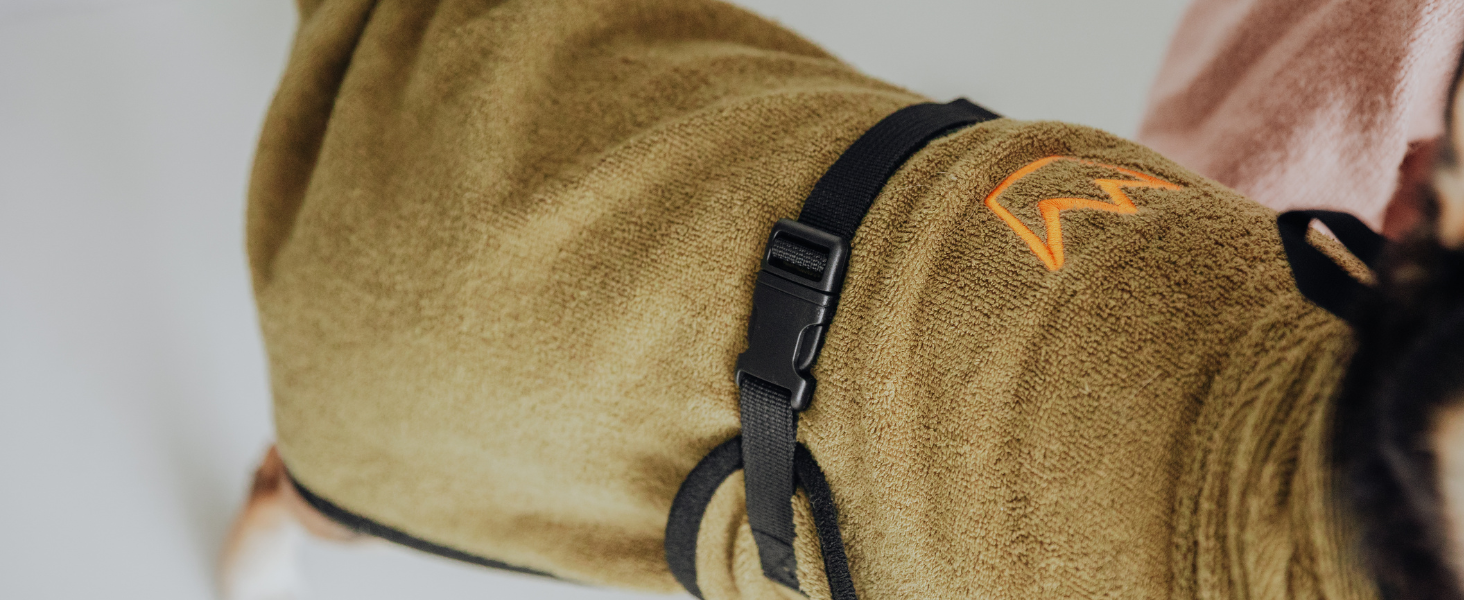 Рушник для собак Rudelkönig з 100% бавовни, великий, поглинаючий, хакі, розмір L