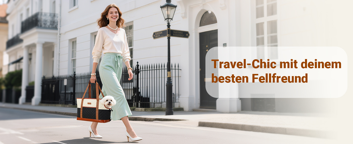 Транспортна сумка для собак та котів до 5 кг, чорно-бежева