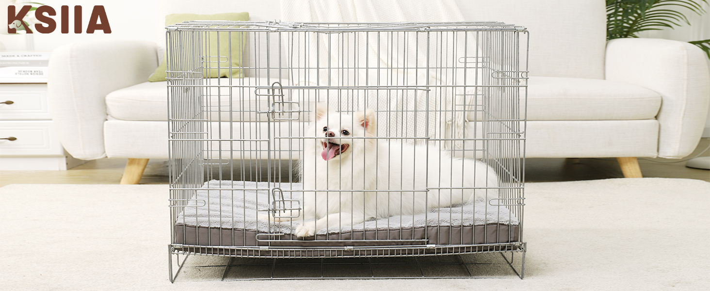 Ортопедичне ліжко для собак великих порід KSIIA, 91x68 см, знімний ковпак, двостороннє, сіре, 75x47x7 см