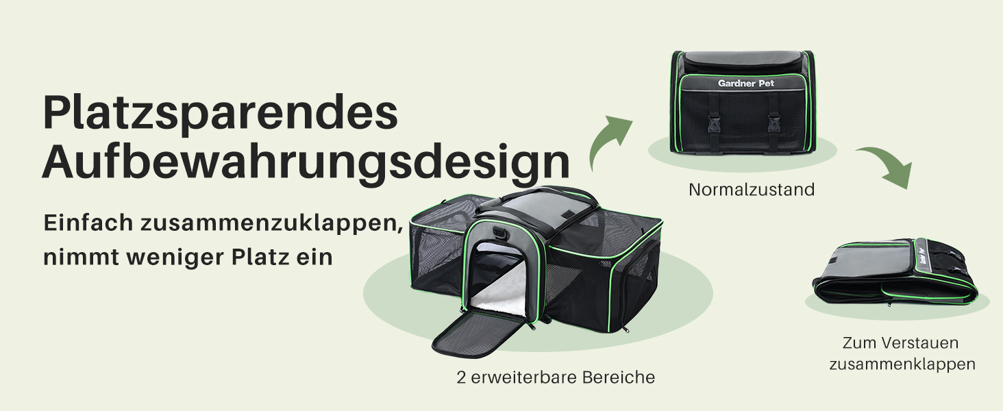 Транспортна переноска для котів та маленьких собак Gardner Pet, складана, з регульованим об'ємом, дихаюча, з плечовим ременем, BPA-free, M Basic