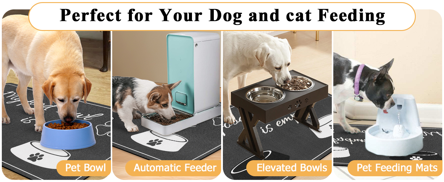 Нековзна килимок-підкладка під миску для собак та котів, сірий, 30 x 50 см