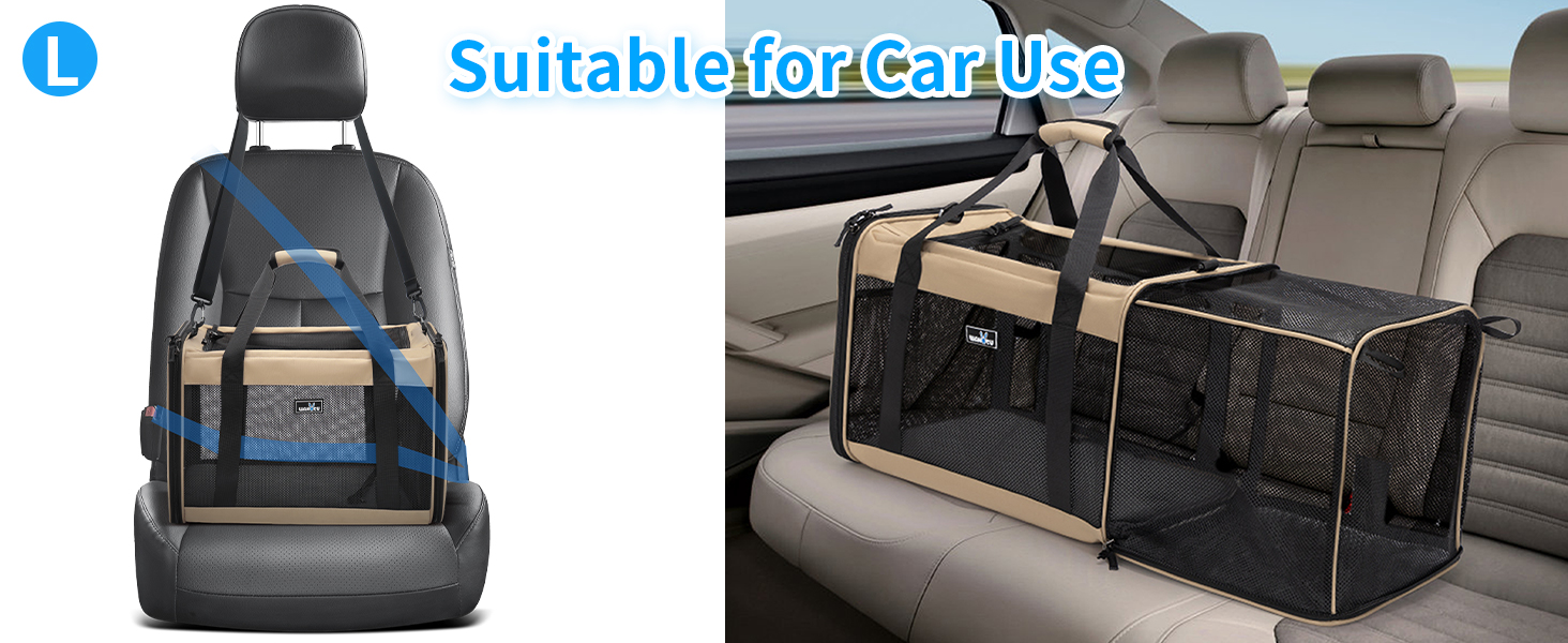 Розширювана переноска для домашніх тварин Wakytu для собак та котів, велика сумка для подорожей з 5 сітчастими вікнами (Коричнева, S)