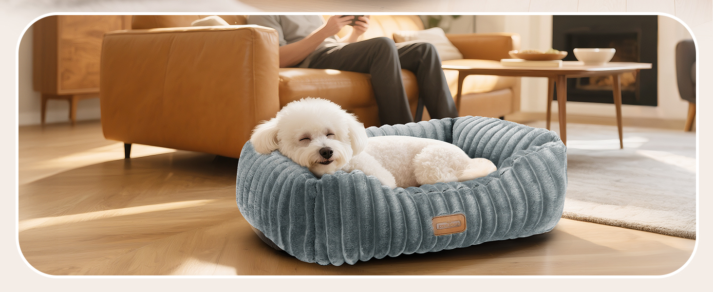 Ліжко для собак Nobleza, 65x55x20 см, сіре, з м'якою піною, знімний чохол, неслизьке дно