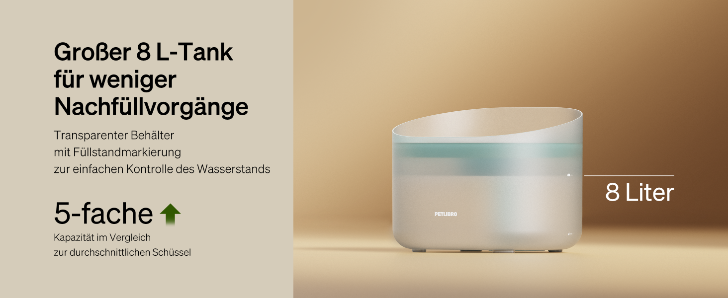 PETLIBRO фонтанчик для собак та котів, 8л, білий. Тиха робота 26dB, захист від розливу, легка чистка, підходить для великих собак та кількох котів