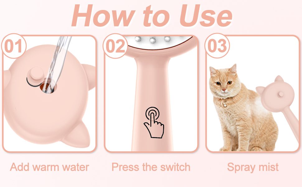 Кам'як для вичісування котів, щітка для грумінгу котів, видалення ковтунів та бруду, рожевий колір