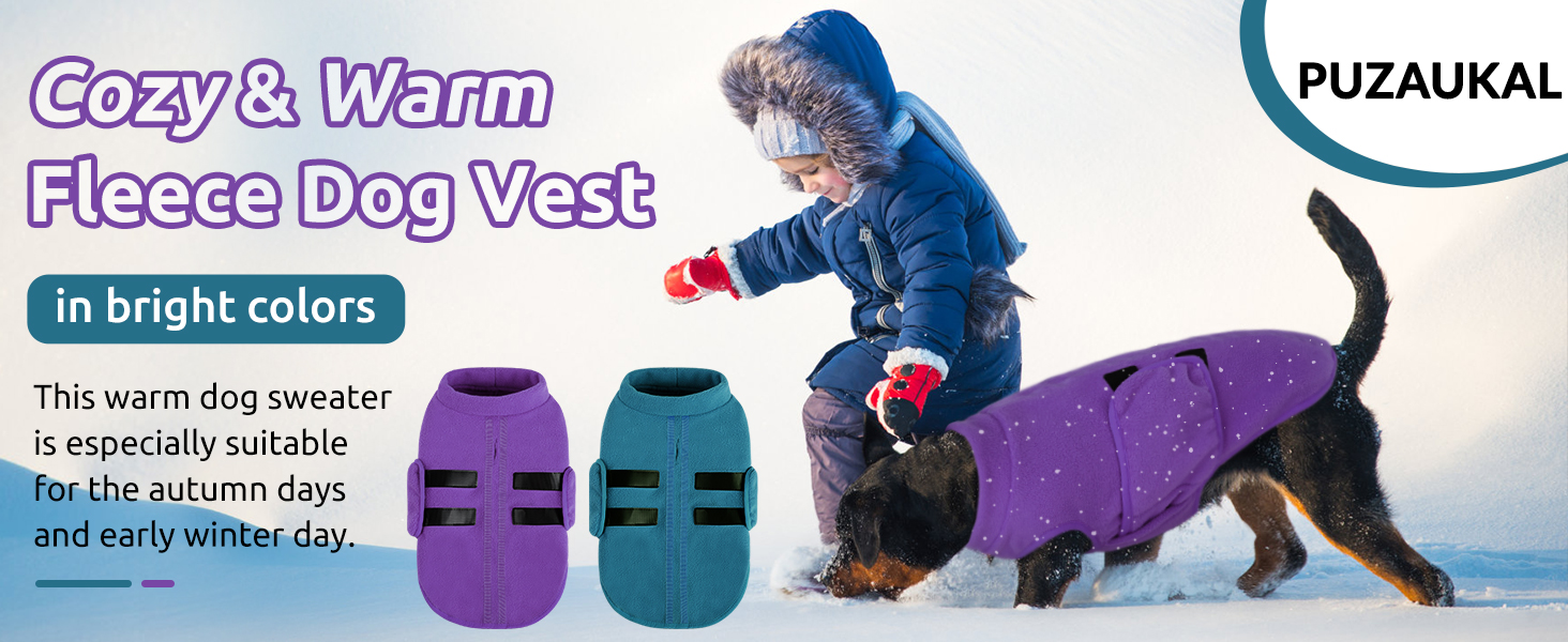 Теплий флісовий жилет для собак Пузаукал: зручний одяг для маленьких та середніх собак, жилетка для собак, тепла сорочка для собак, жилет для котів та собак, колір Павич
